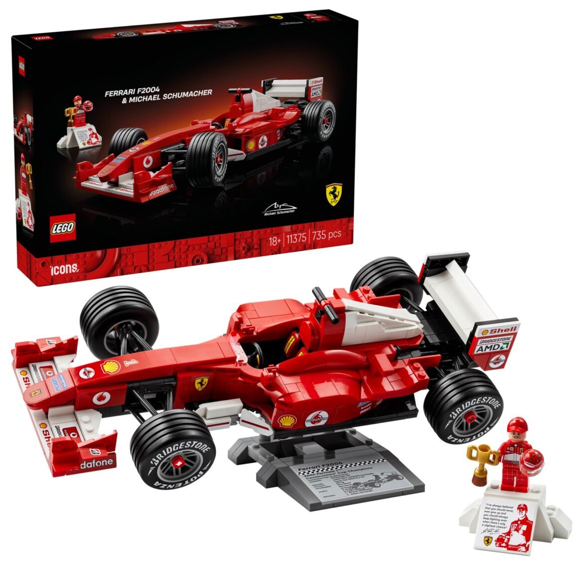 LEGO Icons 11375 Ferrari F2004 et Michael Schumacher – vue 2