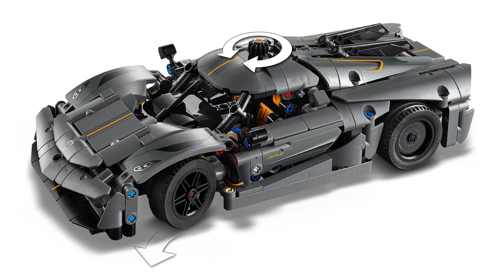 LEGO Technic 42173 Koenigsegg Jesko Absolut grise – vue 5