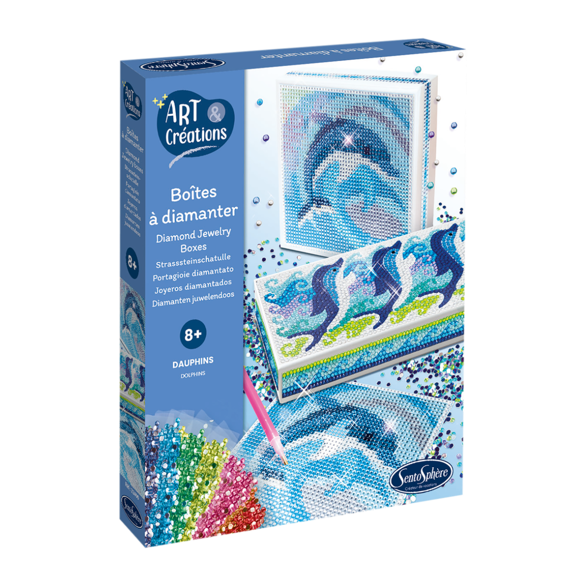 SentoSphère Boîtes à bijoux à diamanter Dauphins