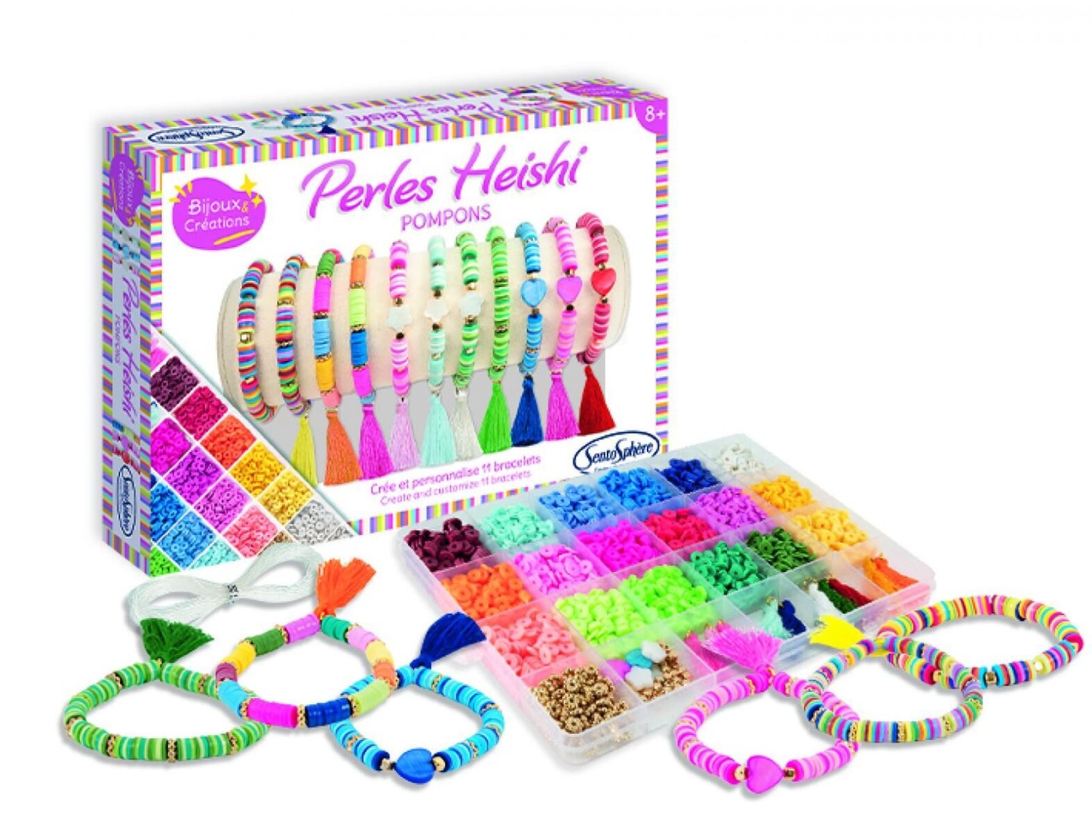 SentoSphère Bracelets Perles Heishi et pompons