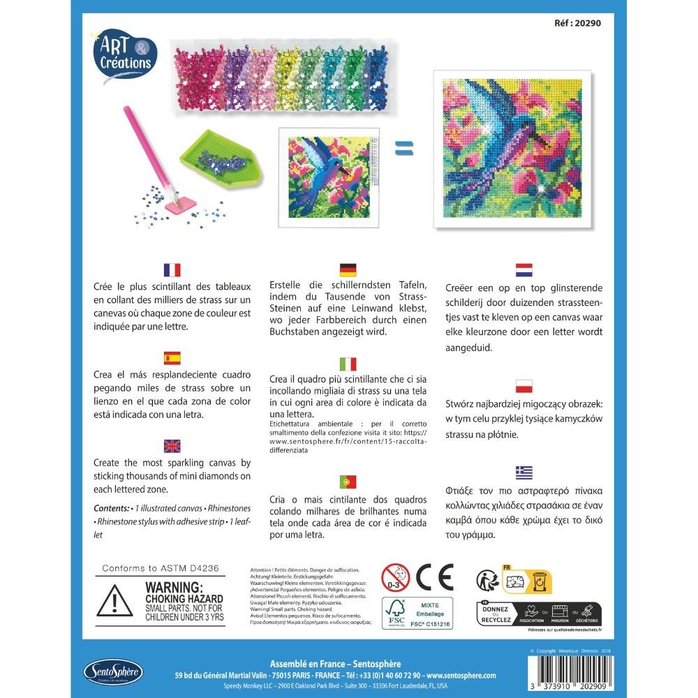 SentoSphère Canevas à diamanter Colibri – vue 4